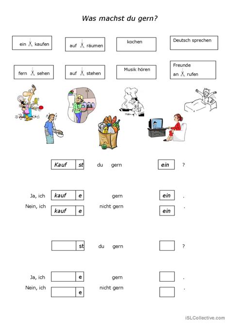 Was machst du gern Deutsch DAF Arbeitsblätter pdf doc