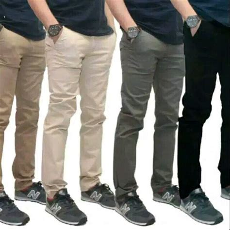 Jual Celana Chino Panjang Pria Slim Fit Bahan Kerja Harian