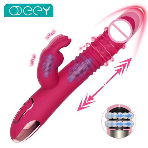 Rabbit Vibrators Thrusting Dildo For Women Vibration Thrust Rotating Mode Clit G Spot