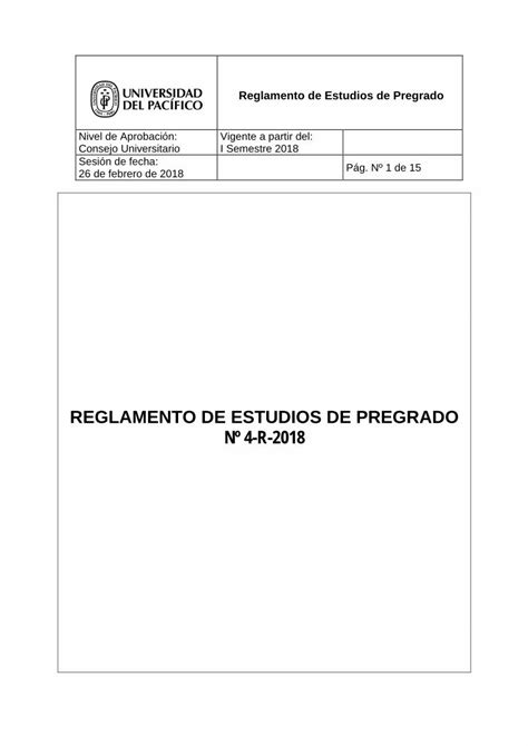 PDF Reglamento De Estudios Pregrado DOKUMEN TIPS