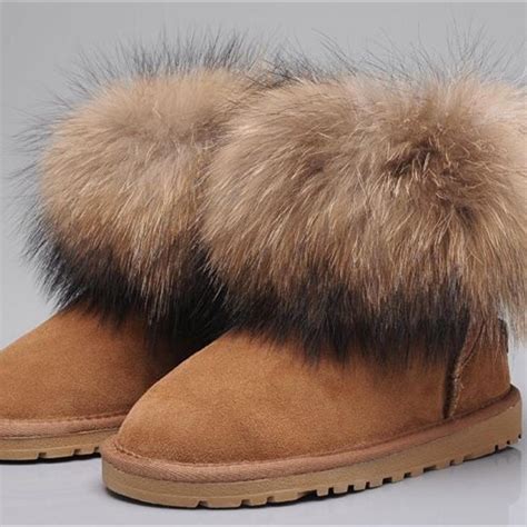 Genuine Ugg Boots With Real Fox Fur On The Outside Depop