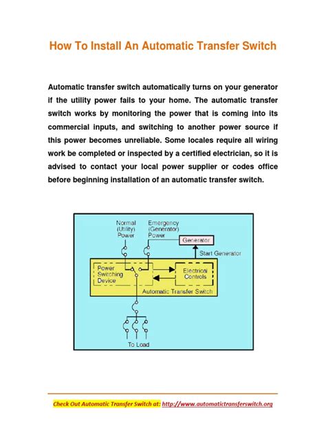 The Art Of Seamless Power: Mastering The Installation Of Automatic Transfer Switches
