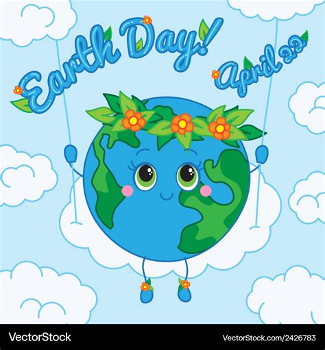 Earth Day 22 April Greeting Card Royalty Free Vector Image