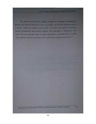 Rheumatoid arthritis, epidemiology and outcome in Pakistan. 1998 | PDF