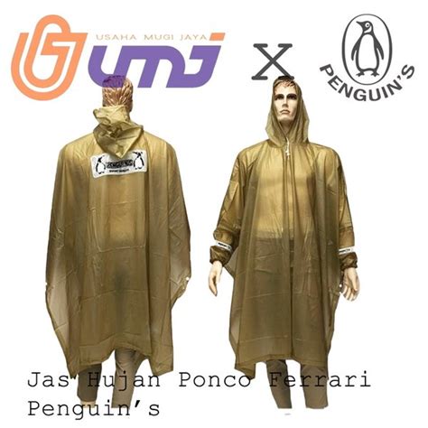 Jual PENGUIN Ferrari Big Size Jas Hujan Ponco Lengan Poncho Penguins