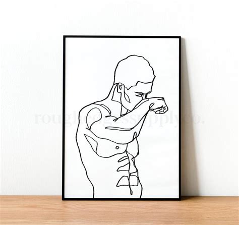 Abstract Male Figure Line Art Nude Line Drawing Naked Man Etsy Line Art Nude Art Art