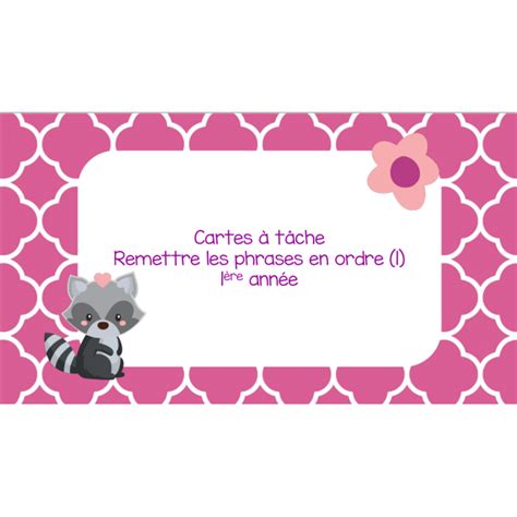 Cartes T Ches Remettre Les Phrases En Ordre