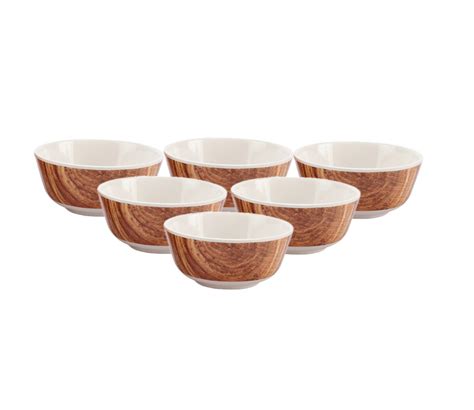 Buy Twirl Wood Servewell Round 24 Piece Melamine Dinner Set Online In