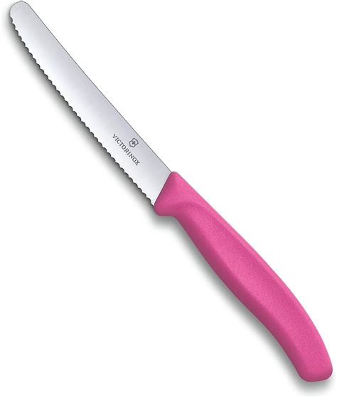 Victorinox Wavy Edge Steak Tomato Knife Round Tip Pink L