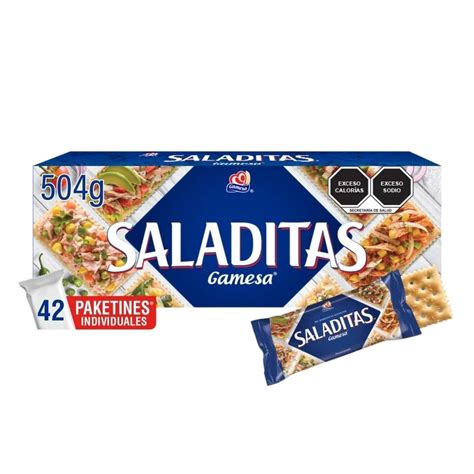 Gamesa Saladitas Galletas Con 42 Paquetes Individuales De 12g Cada Uno