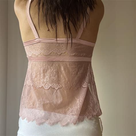 Baby Pink Coquette Y K Laced Babydoll Cami Top With Depop