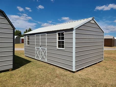 12x20 Metal Cottage Barn - OK Structures Portable Buildings