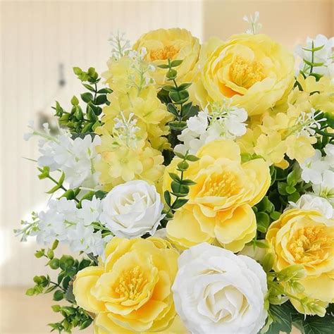 Fleurs Artificielles Faux Fleurs De Mariage Combin Pour Diy Bouquets