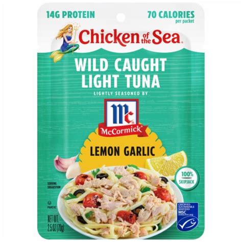 Chicken Of The Sea Wild Caught Light Tuna Packet Lemon Garlic 2 5 Oz