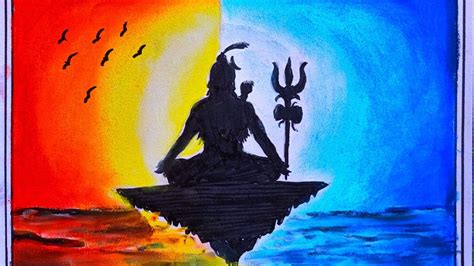 How To Draw Lord Shiva Bholanath Mahadev With Soft Pastel Step By