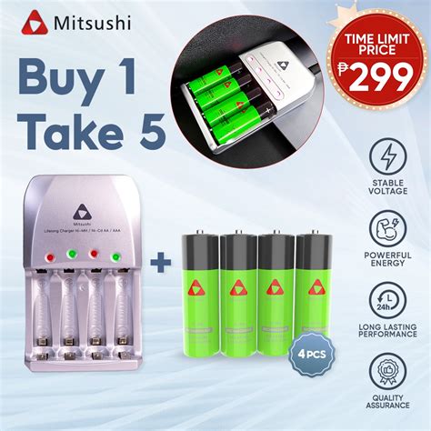 Mitsushi Bay Fast Battery Charger For Aa Aaa Rechargeable Battery