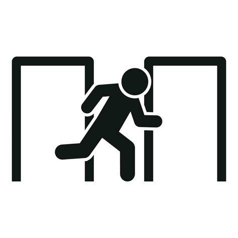 Evacuation run icon simple vector. Exit person 32035477 Vector Art at ...