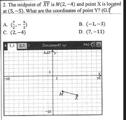 The Midpoint Of Overline Xy Is M And Point X Is Located At