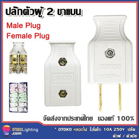 หัวแปลงขาปลั๊กตัวผู้ 10a 250v 2 ขาแบน Shopee Thailand