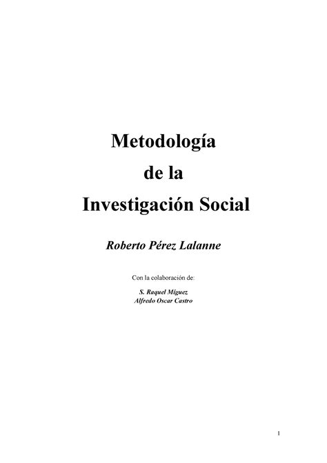 Metodologia Material Obligatorio Metodolog A De La Investigaci N