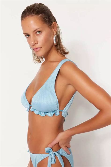 Buy Trendyol Ruffled Triangle Bikini Top Online Zalora Philippines