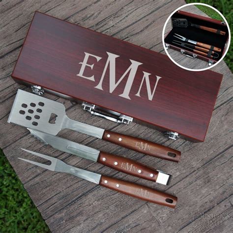 Personalized BBQ Tool Set Engraved with Font Selection