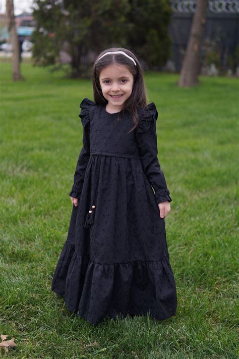 Muslim Baby Girl Dress Kids Abaya Child Hijab Black Girls Eid - Etsy