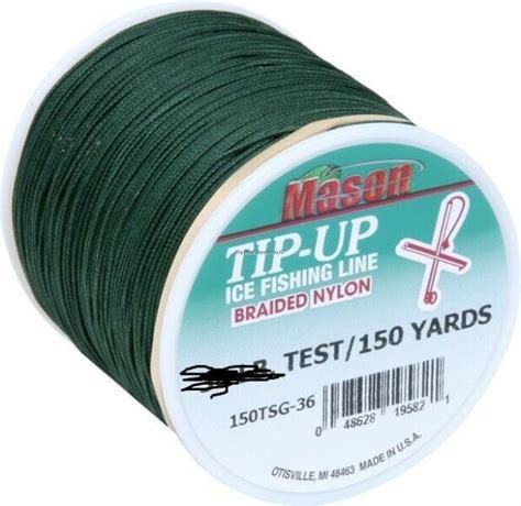 Mason Tsg Braided Nylon Tip Up Squidding Line Lb Yds For