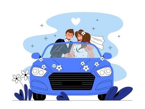 Married Couple At Car Stock Vector Illustration Of Togetherness