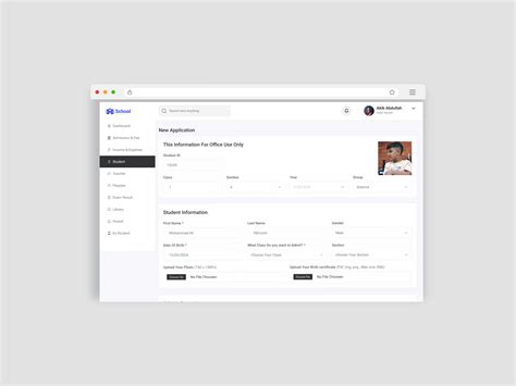 School Admission Form UI :: Behance 