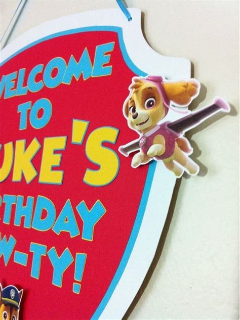 Paw Patrol Birthday Party Door Sign Paw Patrol Birthday Party Paw