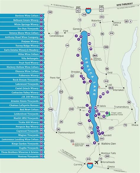 Cayuga Lake Wine Trail Map - Maps For You