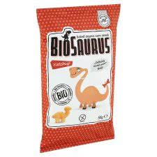 Biosaurus Baked Organic Corn Snack With Ketchup Seasoning G Tesco