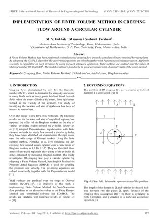 Implementation Of Finite Volume Method In Creeping Flow Around A