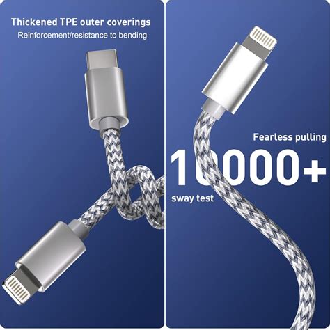 Cable Usb C A Lightning Paquete De Unidades De Pies Con