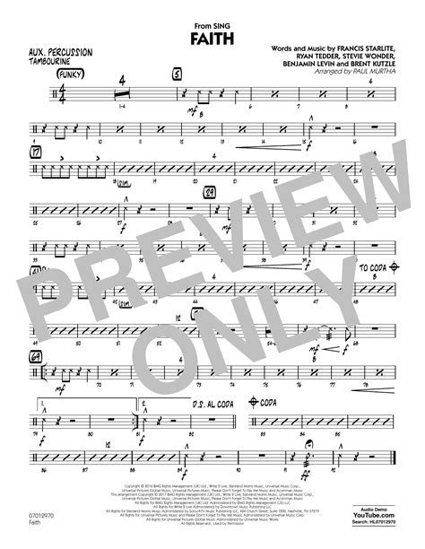 Faith From Sing Aux Percussion By Paul Murtha Sheet Music For Jazz