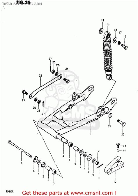 Suzuki RM80 1981 X USA E03 REAR SWINGING ARM Buy Original REAR