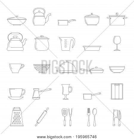 Kitchen Dishes Icons Vector Photo Free Trial Bigstock