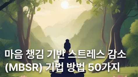 마음 챙김 기반 스트레스 감소 MBSR 기법 방법 50가지 50 Mindfulness based Stress