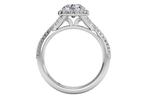 14k White Gold Ritani Round Halo Split Shank Engagement Ring Koerbers Fine Jewelry Inc New