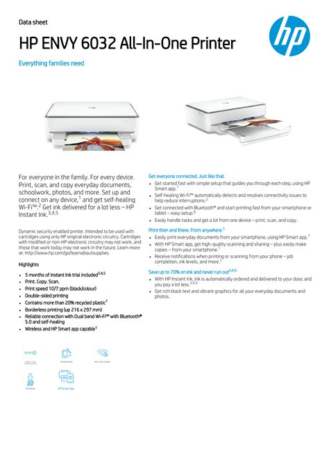 HP ENVY 6032 All-In-One Printer Data Sheet Manualzz, 40% OFF