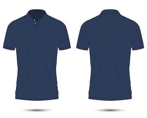 Premium Vector Dark Blue Polo Shirt Mockup Front And Back View Blue