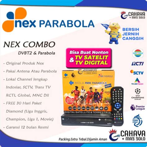 Jual Receiver STB Nex Parabola COMBO Antena UHF Dvbt2 Set Top Box