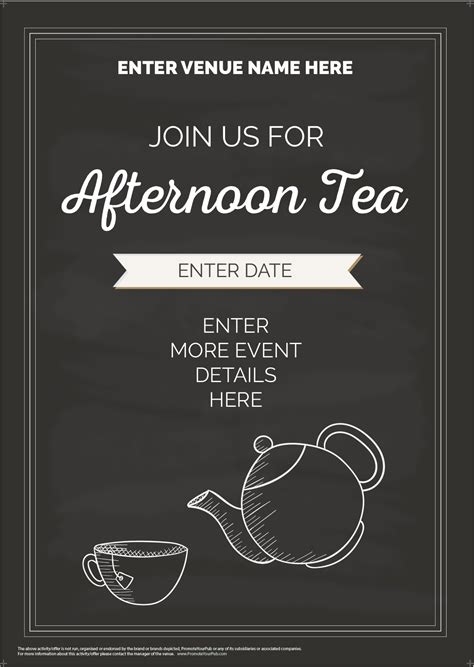 Afternoon Tea Poster | Promote Your Pub