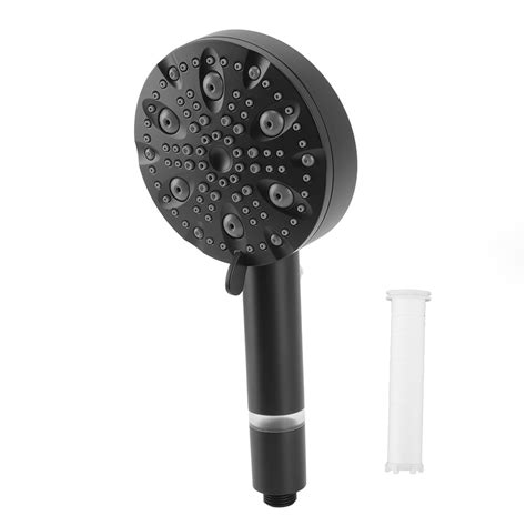 High Pressure Handheld Shower 9 Function Powerful Shower Spray Handheld Filter Shower Head Black