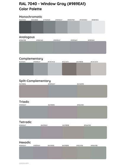 Ral Window Gray Color Palettes Colorxs