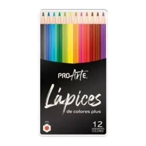 12 Lápices De Colores Plus Proarte Caja Metálica Cuotas sin interés