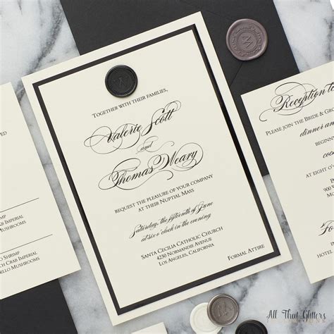 Wax Seal Wedding Invitation Wax Seal Wedding Invitations Glitter