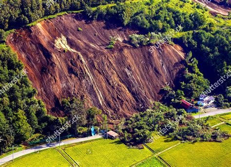 Aerial Photo Shows Aftermath Large Landslide Editorial Stock Photo ...