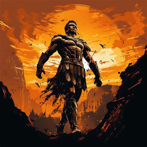 Premium Photo Tshirt Design Of Roman Gladiator In A Victorious Pose